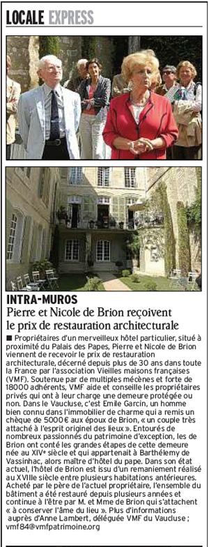 article vaucluse matin